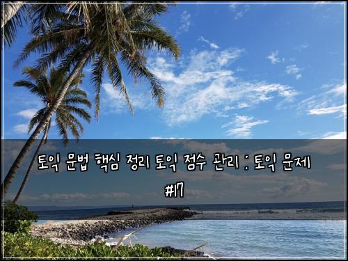 ํ ์ต ๋ฌธ๋ฒ ํต์ฌ ์ ๋ฆฌ ํ ์ต ์ ์ ๊ด๋ฆฌ : ํ ์ต ๋ฌธ์ #17