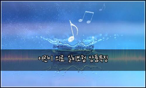어린이 의료 실비보험 상품특징 