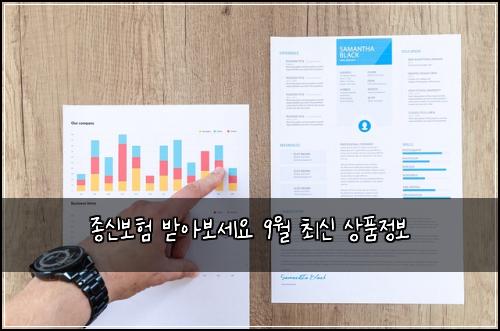 종신보험 받아보세요  9월 최신 상품정보