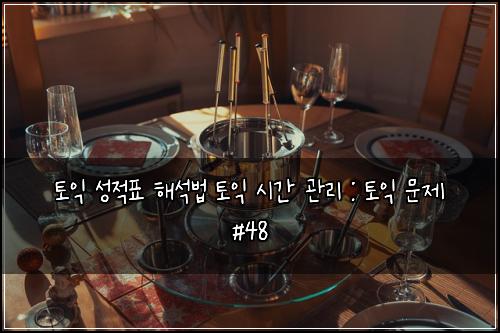 토익 성적표 해석법 토익 시간 관리 : 토익 문제 #48