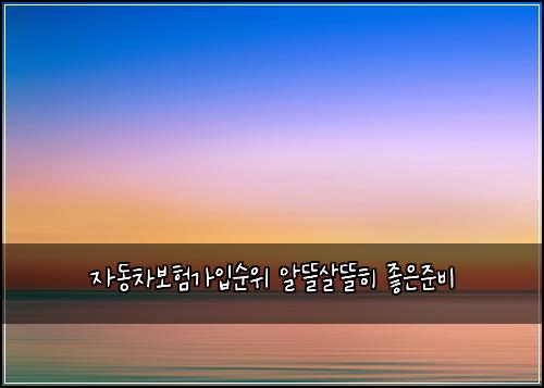 ์๋์ฐจ๋ณดํ๊ฐ์
์์ ์๋ฐ์ด๋ฐํ ์ข์์ค๋น