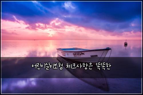 어린이실비보험 체크사항은  똑똑한
