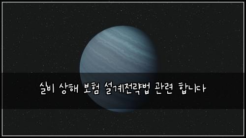 실비 상해 보험 설계전략법  관련 합니다