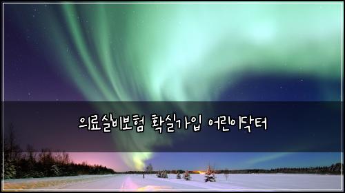 ์๋ฃ์ค๋น๋ณดํ ํ์ค๊ฐ์
์ด๋ฆฐ์ด๋ฅํฐ