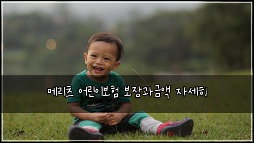 메리츠 어린이보험 보장과금액  자세히