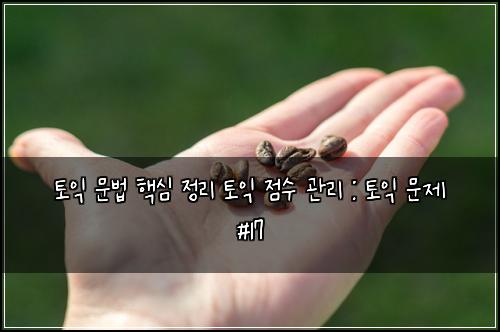 ํ ์ต ๋ฌธ๋ฒ ํต์ฌ ์ ๋ฆฌ ํ ์ต ์ ์ ๊ด๋ฆฌ : ํ ์ต ๋ฌธ์ #17