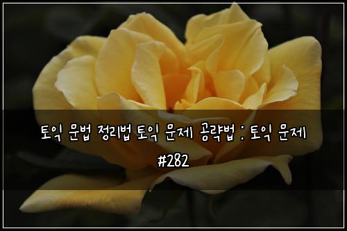 토익 문법 정리법 토익 문제 공략법 : 토익 문제 #282