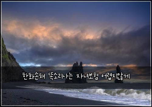 한화손해 똑소리나는 자녀보험 어렵지않게 