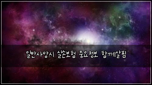 일반사망시 실손보험 중요정보  함께살핌