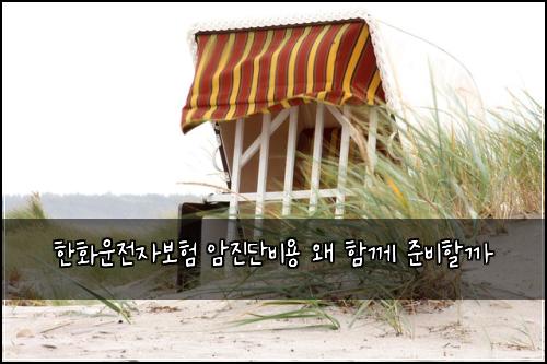 한화운전자보험 암진단비용 왜 함께 준비할까