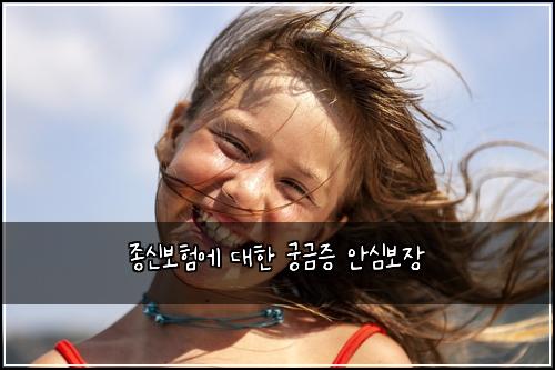 종신보험에 대한 궁금증 안심보장