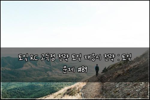 토익 RC 고득점 전략 토익 재응시 전략 : 토익 문제 #89