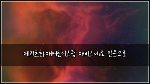 메리츠화재어린이보험 대비보세요  믿음으로