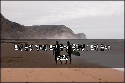 토익 문법 정리법 토익 문제 공략법 : 토익 문제 #282