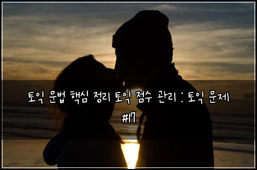 ํ ์ต ๋ฌธ๋ฒ ํต์ฌ ์ ๋ฆฌ ํ ์ต ์ ์ ๊ด๋ฆฌ : ํ ์ต ๋ฌธ์ #17