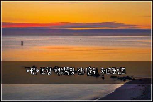 ์ด๋ฆฐ์ด๋ณดํ ํต์ฌํน์ง ์ธ๊ธฐ์์ ์ฒดํฌํฌ์ธํธ