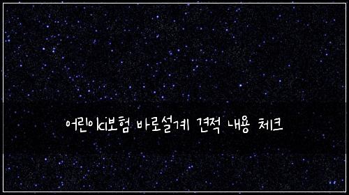 어린이ci보험 바로설계  견적 내용 체크