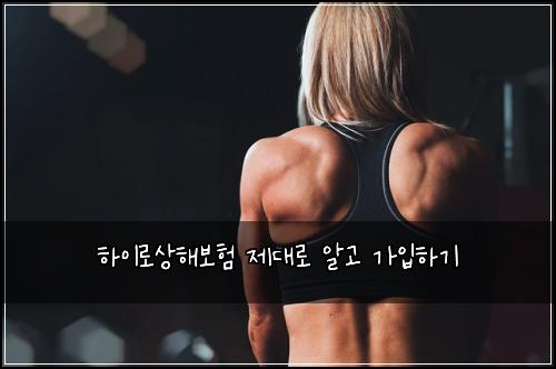 하이로상해보험 제대로 알고 가입하기