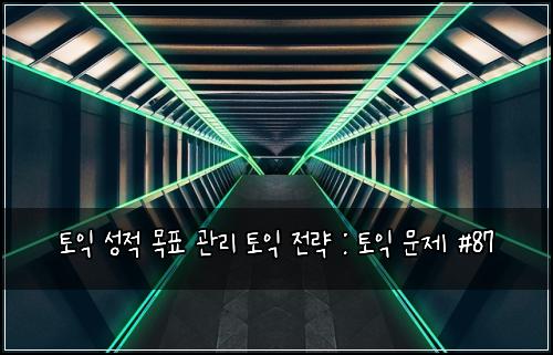 토익 성적 목표 관리 토익 전략 : 토익 문제 #87