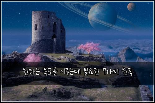 원하는 목표를 이루는데 필요한 7가지 원칙