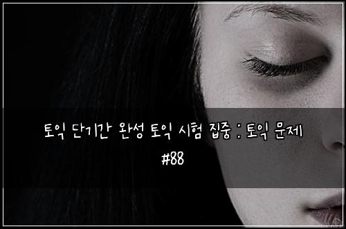 토익 단기간 완성 토익 시험 집중 : 토익 문제 #88