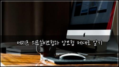 메리츠 의료실비보험과 암보험 제대로 알기